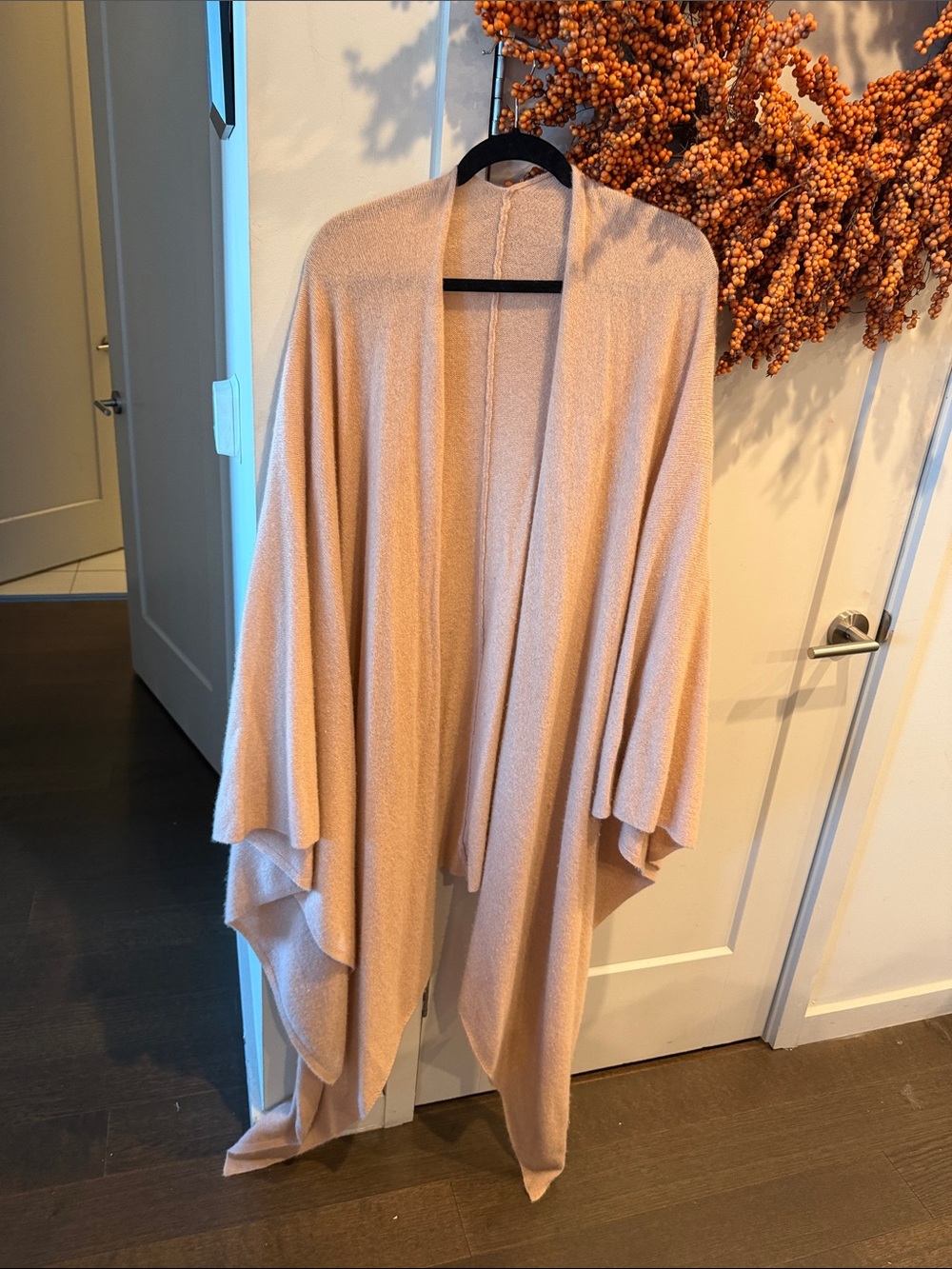 Light Blush Open Front Draped Cape